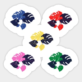 colored tropical leaves design Sticker